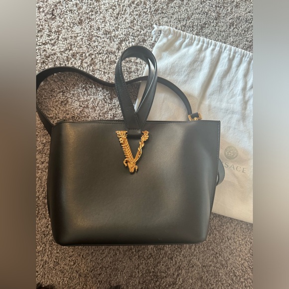 Versace Virtus Medium Bucket Bag. Back - Picture 3 of 14